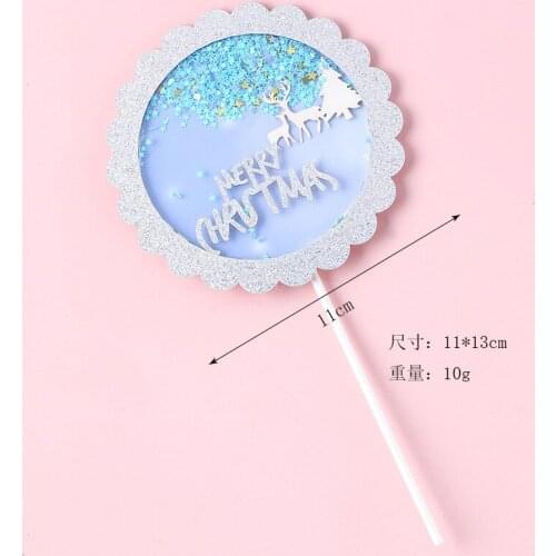 Bling Deer Elk Figurines Christmas Cake Toppers Standing Deer Dolls Xmas New Year Cake Decoration Tools Baking Ornament