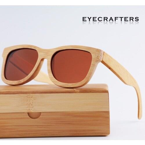 Polarized Mens Retro Vintage Mirrored Sunglasses 100% Natural Bamboo Wood Sunglasses Womens Brand Designer Wooden Sunglasses