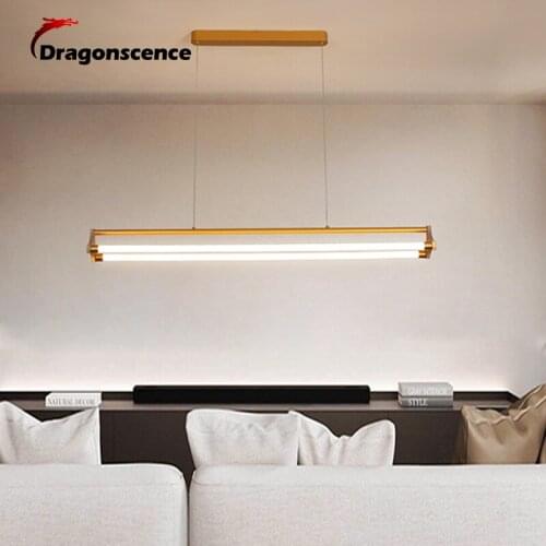 Modern LED Pendant Lamp Hang Pendant Lights Office Bar Kitchen Dining Room Restaurant Golden 63-123CM Deco Fixtures