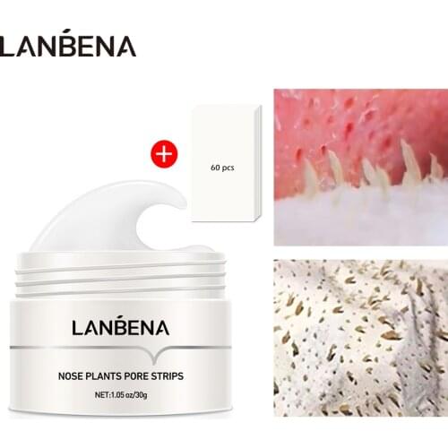LANBENA Blackhead Remover Nose Face Mask Pore Strip Tearing Black Mask Peeling Acne Treatment Unisex Deep Cleansing Skin Care