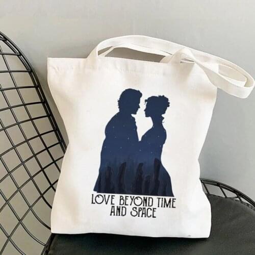 Shopper Outlander Love Beyond Time And Space Bag Harajuku women Shopping Bag Canvas Shopper Bag girl Tote Bag Shoulder Lady Bag