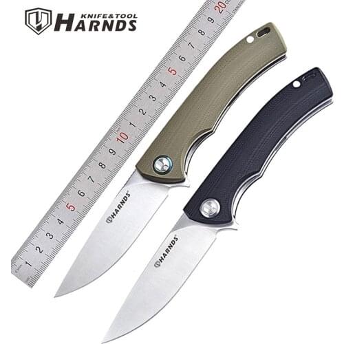 Harnds CK9168 Talisman Folding Pocket Knife AUS-8 Blade G10 Handle Ball Bearing Outdoor Hunting Survival Collection Tool Gift