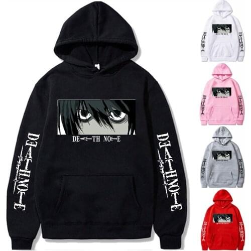 Anime Death Note Hoodie Pullovers Tops Long Sleeve Loose Fashion Unisex Sweatshirts Clothes Death Note men hooded Hoodies