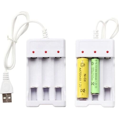 Universal USB Output 3 Slot Battery Charger Adapter For AA / AAA Battery Rechargeable Quick Charge Battery Charging Tools