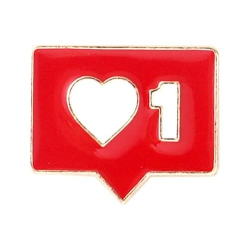 Notification 1 Like Pins Personalized Text Message Brooch For Coat Cute Chat Lapel Pin Badges On Clothes Backpack Badge