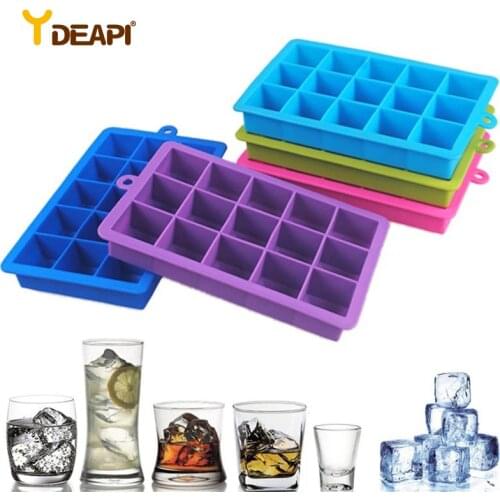 YDEAPI Silicone Ice Cube Maker Form For Ice Candy Cake Pudding Chocolate Molds Easy-Release Square Shape Ice Cube Trays Molds