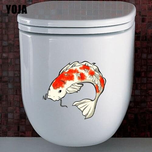 YOJA 24.5*21.8CM Interesting Fish Wall Sticker Home Decor Toilet Decal T3-1058