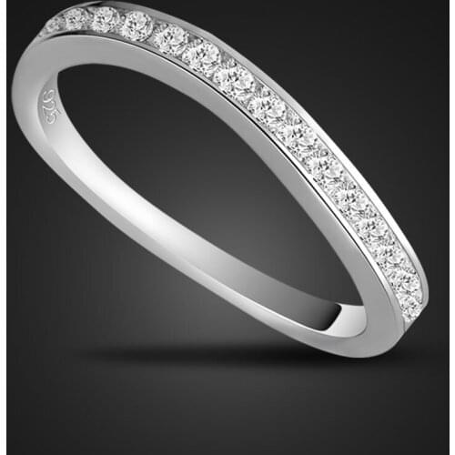 100% 925 Sterling Silver Classic Fashion Wedding Ring For Women Classic Luxury Mini Zircon Rings Engagement Jewelry Gift