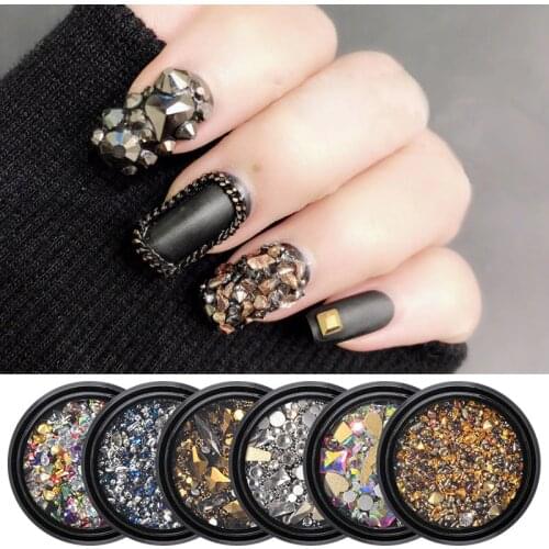16 Styles New York Storm Mixed Colorful Rhinestones for Nails 3D Crystal Stones Nail Art Decoration DIY Design Manicure Diamonds