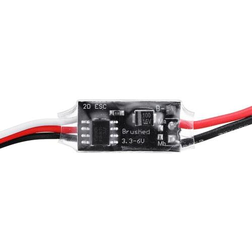 2PCS 2.7A 1S Dual Way Micro Brushed ESC 3.3-6V Winch Reversing with Overheat Out of Control Protection for RC Car Micro Airplane