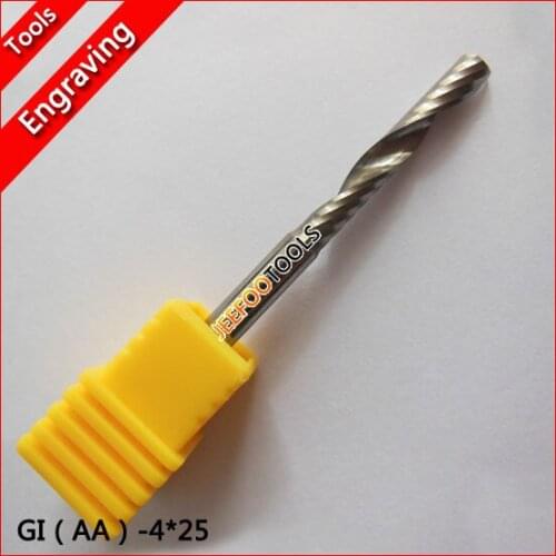 4*25mm AA Series One Spiral Flute Bits Tungsten Carbide End Mill Engraving Tool Bits, Arylic Cutter Tools, Cutting Tools