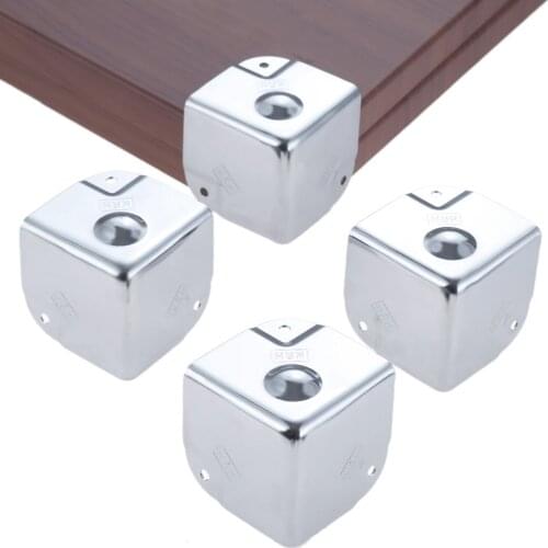 4Pcs Toolbox Wooden Case Jewelry Box Metal Edge Corner Protectors Covers 50mm Aviation Corner Brackets Furniture Hardware