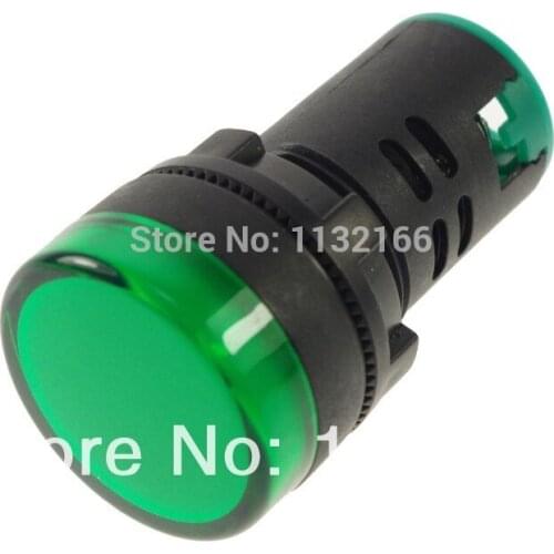 5pcs 12V Green 22mm Mount LED Power Indicator Signal Light 50mm Height
