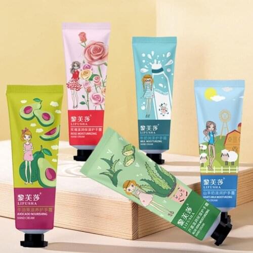 6 Style Fruit Plant Fragrance Hand Cream Moisturizing Soft and Smooth Green Botanical and Fruit Extracts Hand Care