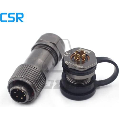 ST12 series 6 pin Waterproof Connector Adapter Screw Locking Cable Industrial Electrical Wire Connector Panel Mount Connector
