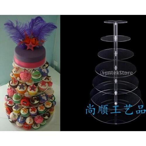 7 tier acrylic crystal wedding cake stand Free Shipping wedding decoration
