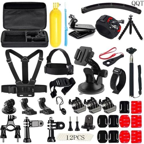 QQT for Gopro Accessories Helmet Harness Bracelet Headband Brace Belt Monopod Belt Gopro hero987 6 5 4 per xiaomi yi per SJ4000