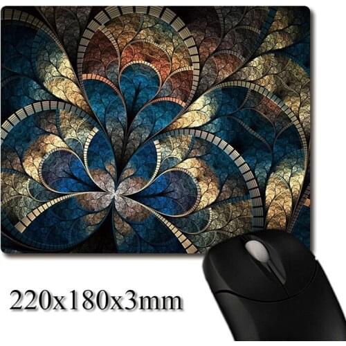 Brilliant metal-like color geometric patterns printed Heavy weaving anti-slip rubber pad office mouse pad Coaster Party favor