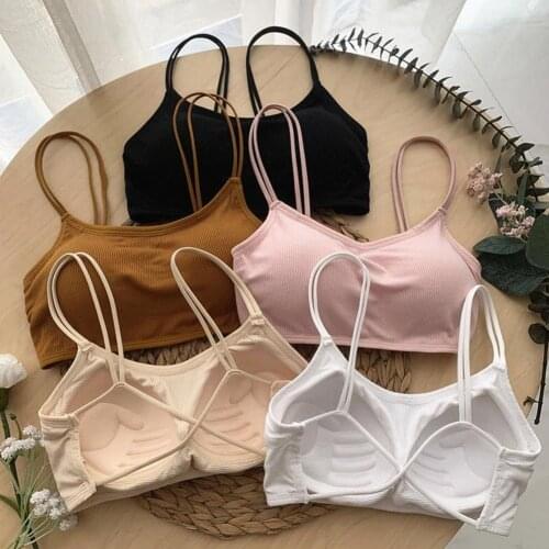 Sexy Tube Top Women Breathable Cross Beauty Back Comfort Cotton Bras Women Bra Shaping Strap Solid Color Underwear French Style