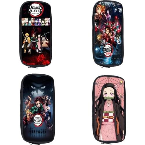 Demon Slayer pencil case anime pencil case Kamado Nezuko stationery box Kamado Tanjirou cartoon pencil case kawaii makeup