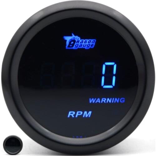 Digital 2" 52mm Tachometer RPM Gauge Blue LED Digital 4 6 8 Cylinder