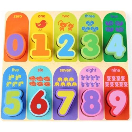 Number/ Letter / shape Wooden Chunky Puzzle Preschool Early Educational Toys XXFE