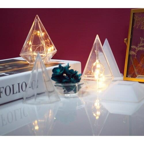 Diy Crystal Epoxy Jewelry Faceted Storage Box Mould Diamond Ring Necklace Hollow Diamond Storage Box Silicone Mirror Mould