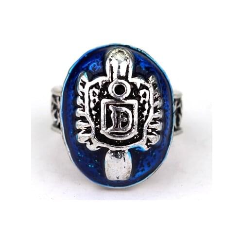 The Vampire Diaries Damon Salvatore D Sun Crest Protection Ring Lapis Lazuli Ellipse Ring Size 6-12