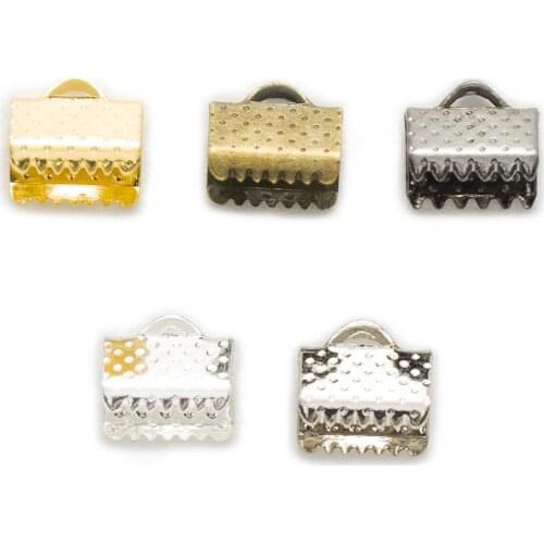 50 Piece 5 Colors Textured End Caps Crimp Beads Findings DIY Accessories Jewelry Making 8-10mm