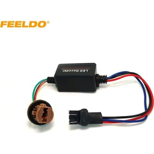 FEELDO 1PC DC12V 7443 LED Light Warning Canceller Decoder Load Resistor NO-OBD Error NO Hyper Flash Adapter #2271