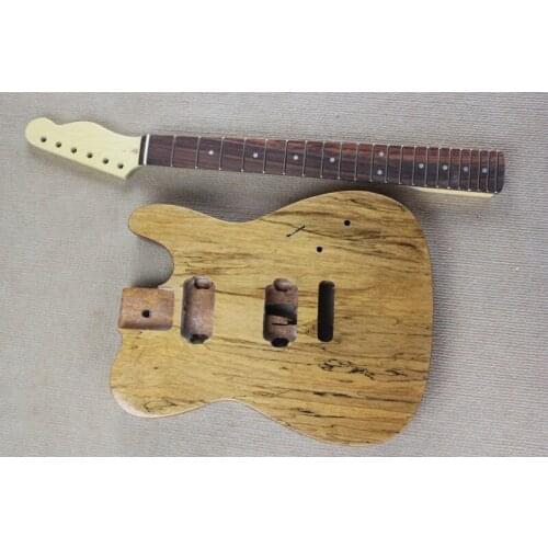 Custom 6 string semi finished guitar,mahogany guitar,spalted maple veneer,maple neck