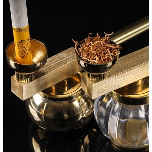 Brass Hookah Dry Tobacco Bag Filter Cigarette Holder Retro Filter Smoking Pipe Long Rod Photo Performance Prop Mouthpiece Cigar