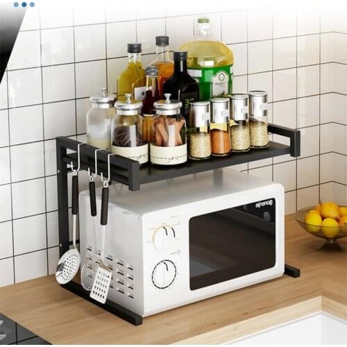 Organizer Kitchen Microwave Oven Shelf Metal Multi Function Stand Two Layers Dish Space Saving Rack