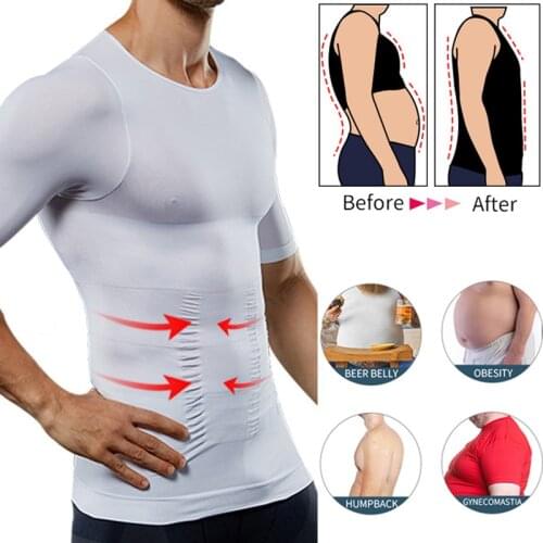 Mens Slimming Shaper Posture Male Belly Abdomen for Corrector Compression Body Building Fat Burn Chest Tummy Shirt Corset