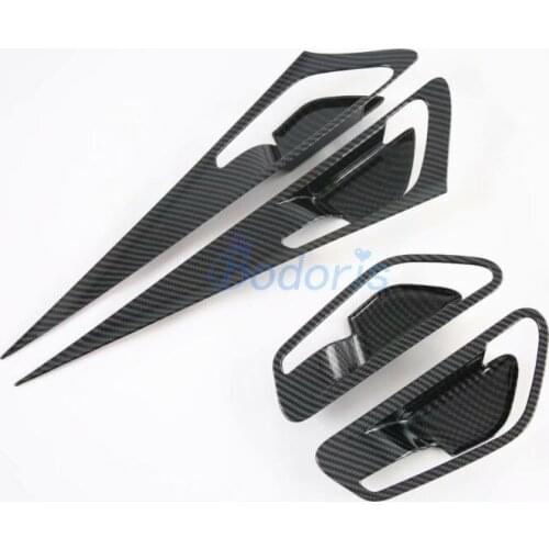 Carbon Fiber Look Interior Door Handle Bowl Garnish Moulding Panel Sticker For Hyundai Elantra CN7 2020 2021 Auto Accessories