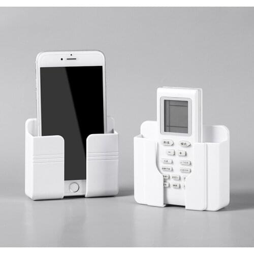 Wall Mounted Organizer Storage Box Remote Control Mounted Mobile Phone Plug Wall Holder Charging Multifunction Holder Stand