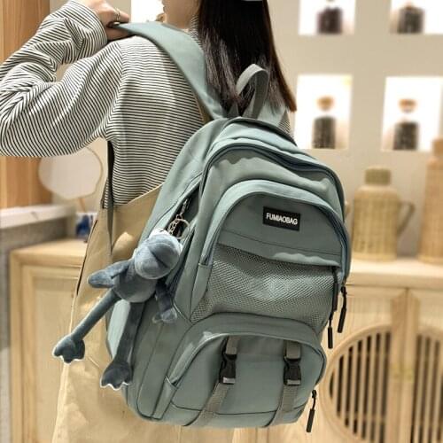 New Multiple Pockets Waterproof Nylon Women Backpack Female Large Capacity Mesh Travel Bag College Girls Schoolbag