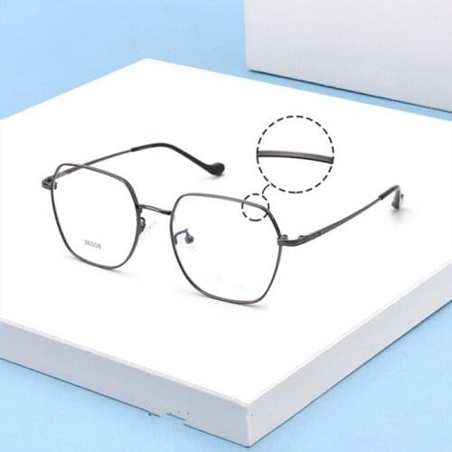 OEYEYEO New Semi Titanium Frosted Spectacles Frame Mens Polygon Simple Retro Eyeglasses Ladies Literary Trend Eyewears DM26008