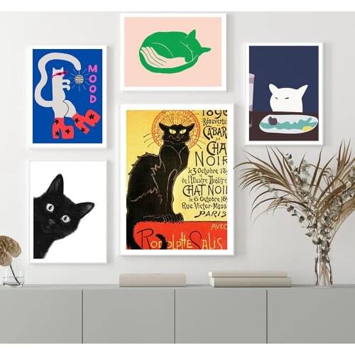 The Black Cat Poster And Print Modern Posters Canvas Cuadros Modular Pictures Gift Idea Home Decoration Painting For Living Room