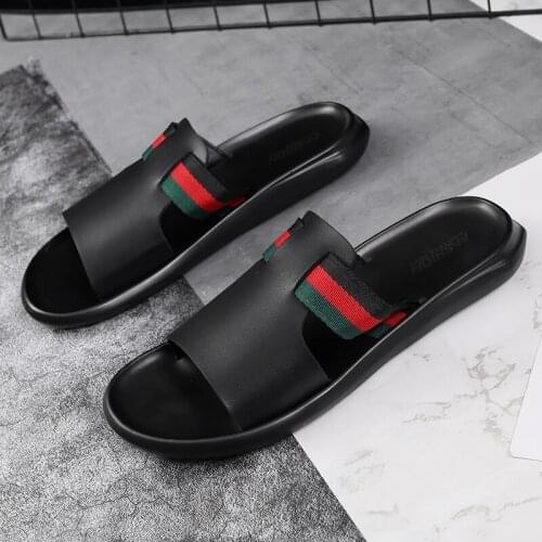 Beach Flip Flops Bathroom Slippers For Men Shoes Loafers New 2020 Sandals Leather Casual Man Fashion Causal Flip Flop