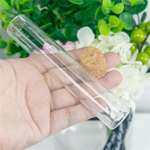 50Pcs 30ml Empty Test Tube Glass Jars Small Clear Mini Container for Make Handicraft Wishing Bottles Cosmetic Refillable Vials