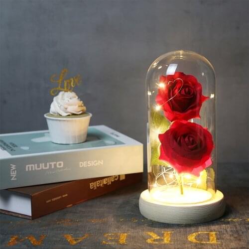 Beauty And The Beast Rose Rose In LED Glass Dome Forever Rose Red Rose Valentines Day Mothers Day Special Romantic Gift