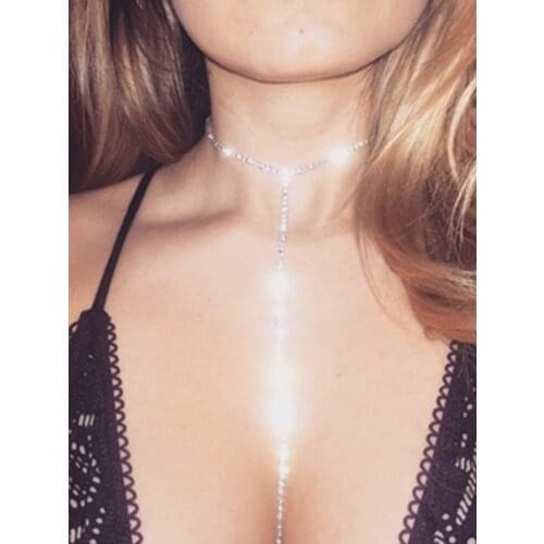 Sexy Shining Rhinestone Necklace Belly Chains Waist Charm Woman Geometry Body Jewelry Trendy Jewellery Nightclub Gift Wholesale