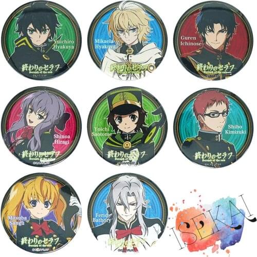 Seraph of the End Anime Badge Owari no Seraph Shinoa Hiiragi Ferid Bathory Mikaela Hyakuya Yuichiro Metal Badge Brooch Pins