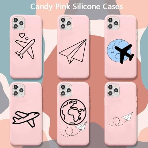 Luxury Popular Planes Map Designs Phone Case for iPhone 8 7 6 6S Plus X SE XR 11 12 Pro mini pro XS MAX Candy Silicone Cases