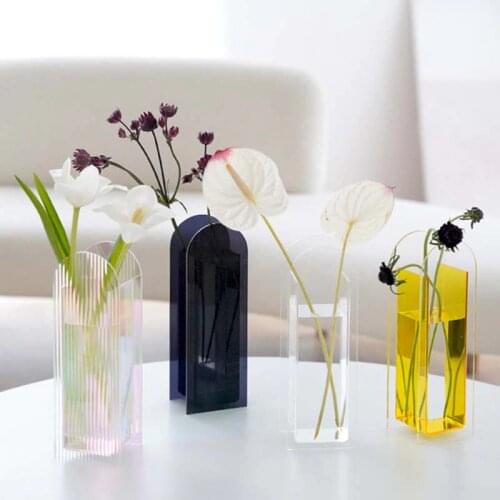 Nordic Ins Simple Acrylic Transparent Vase Decoration Living Room Office Arrangement Dried Flower Water Culture Hydroponics