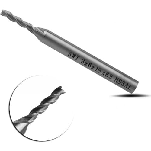Extra Long 3mm 3 Flute HSS & Aluminium End Mill Cutter Bit Extended