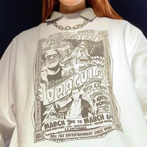 Vintage Anime Graphic Cotton Sweatshirt Women Spring Autumn Long Sleeve Harajuku Cotton Hoodie Femme Casual Streetwear Tops 2021