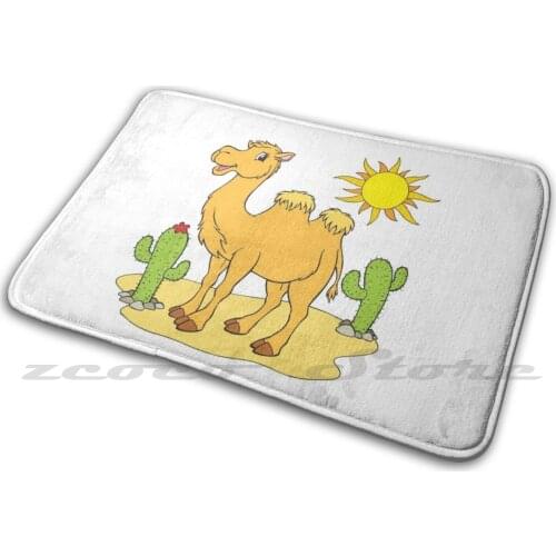 In The Desert Carpet Rug Non-Slip Water Absorb Door Mat Cute Desert Ship Desert Desert Yellow Dromedary Wall Bed Linen Thermo