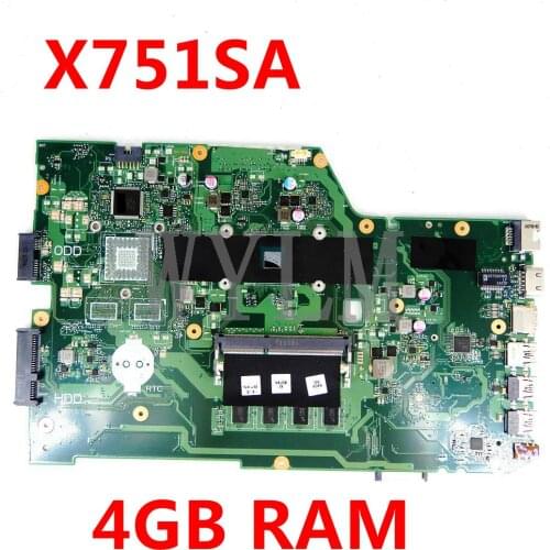 X751SA 4GB RAM mainboard For ASUS X751S X751SJ X751SV X751SA Laptop motherboard X751SA motherboard Tested free shipping